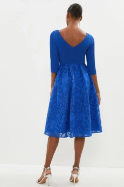 Coast 2 In 1 Embroidered Skirt Midi Dress -Coast Sales Store bcc03993 cobalt xl 2