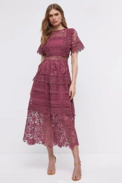 Coast Lace Mix Midi Dress