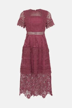 Coast Lace Mix Midi Dress -Coast Sales Store bcc03999 rose xl 3