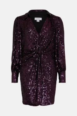 Coast Sequin Mini Dress With Collar -Coast Sales Store bcc04002 pink xl 3