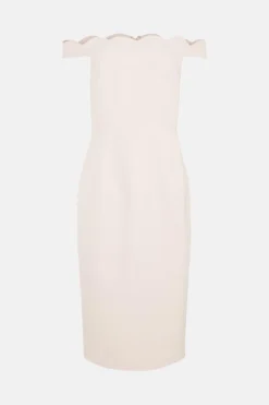 Coast Scallop Edge Bardot Pencil Dress -Coast Sales Store bcc04045 blush xl 3