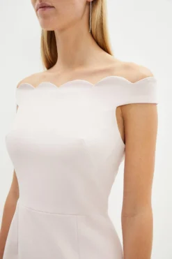 Coast Scallop Edge Bardot Pencil Dress -Coast Sales Store bcc04045 blush xl 4