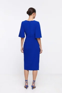 Coast Petite Flare Sleeve Crepe Wrap Pencil Dress -Coast Sales Store bcc04050 cobalt xl 2