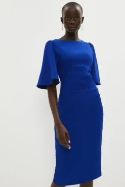 Coast Flare Sleeve Crepe Dress