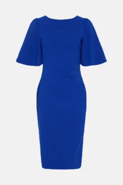 Coast Flare Sleeve Crepe Dress -Coast Sales Store bcc04052 cobalt xl 3