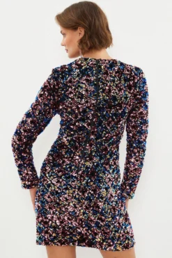 Coast Multi Sequin Mini Shift Dress -Coast Sales Store bcc04062 multi xl 2