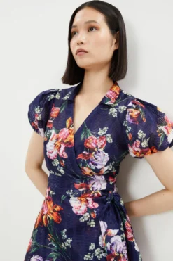 Coast Organza Stripe Wrap Dress