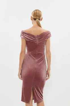 Coast Velvet Bardot Pencil Dress -Coast Sales Store bcc04078 dusty20rose xl 2