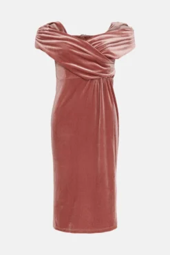 Coast Velvet Bardot Pencil Dress -Coast Sales Store bcc04078 dusty20rose xl 3