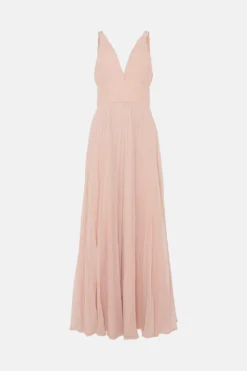 Coast Double Strap Pleated Skirt Maxi Dress -Coast Sales Store bcc04095 rose xl 3