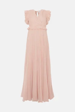 Coast Frill Shoulder Pleated Skirt Maxi Dress -Coast Sales Store bcc04096 rose xl 3