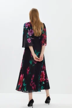 Coast Floral Print Pleated Midi Dress -Coast Sales Store bcc04104 multi xl 2
