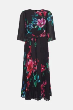 Coast Floral Print Pleated Midi Dress -Coast Sales Store bcc04104 multi xl 3