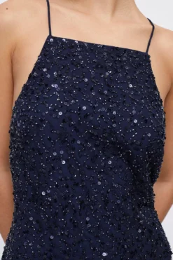 Coast Petite Lace Up Back Sequin Maxi Dress -Coast Sales Store bcc04119 navy xl 5