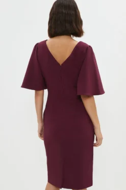 Coast Petite Flare Sleeve Crepe Dress -Coast Sales Store bcc04130 merlot xl 2