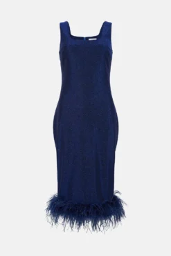 Coast Glitter Scuba Feather Hem Dress -Coast Sales Store bcc04172 bright20blue xl 3