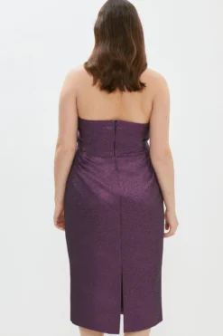 Coast Plus Size Sparkle Jacquard Halter Neck Pencil Dress -Coast Sales Store bcc04185 pink xl 2