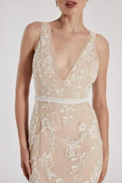 Coast RSN Inspired Plunge Neck Maxi Dress -Coast Sales Store bcc04201 ivory xl 2