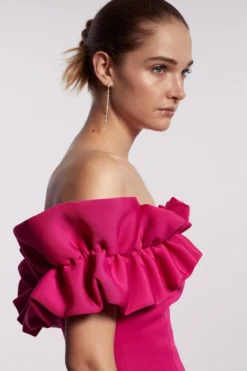 Coast Statement Ruffle Bardot Scuba Mini Dress -Coast Sales Store bcc04217 bright20pink xl 1 scaled