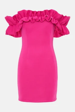 Coast Statement Ruffle Bardot Scuba Mini Dress -Coast Sales Store bcc04217 bright20pink xl 3