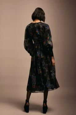 Coast Julie Kuyath Diamante Trim Organza Balloon Sleeve Midi Dress -Coast Sales Store bcc04239 black xl 2 scaled