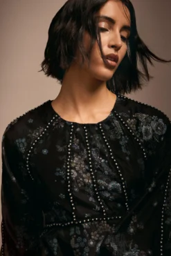 Coast Julie Kuyath Diamante Trim Organza Mini Dress -Coast Sales Store bcc04240 black xl 4 scaled