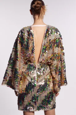 Coast Batwing Plunge Neck Sequin Mini Dress -Coast Sales Store bcc04257 gold xl 2 scaled