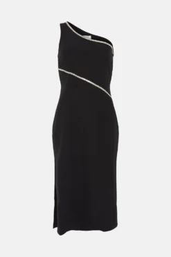Coast Gem Detail One Shoulder Pencil Dress -Coast Sales Store bcc04282 black xl 3