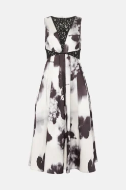 Coast Lace Inset Full Skirt Midaxi Dress -Coast Sales Store bcc04283 mono xl 3