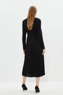 Coast Keyhole Ponte Bodice Button Pleat Skirt Dress -Coast Sales Store bcc04287 black xl 2 scaled