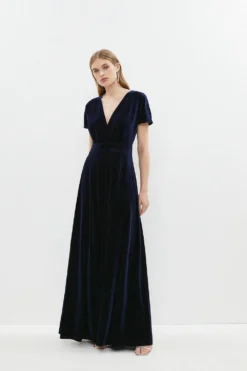 Coast V Neck Velvet Maxi Dress