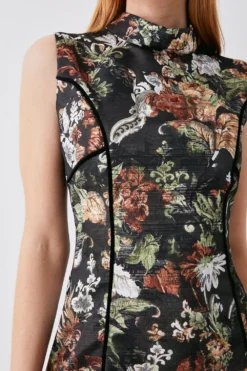 Coast Premium Panelled Jacquard Mini Dress -Coast Sales Store bcc04320 black xl 1