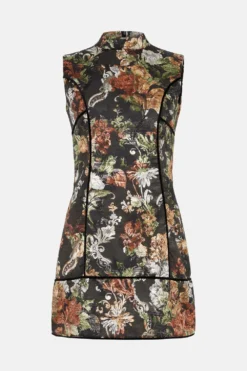 Coast Premium Panelled Jacquard Mini Dress -Coast Sales Store bcc04320 black xl 3