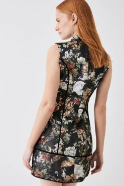 Coast Premium Panelled Jacquard Mini Dress -Coast Sales Store bcc04320 black xl 4