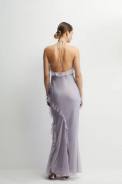 Coast Soft Ruffle Chiffon Halter Neck Bridesmaids Dress -Coast Sales Store bcc04347 lilac20haze xl 2 scaled