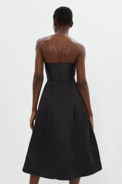 Coast Pleat Bodice Full Skirt Midi Dress -Coast Sales Store bcc04371 black xl 2