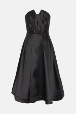 Coast Pleat Bodice Full Skirt Midi Dress -Coast Sales Store bcc04371 black xl 3