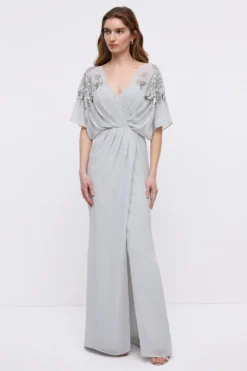 Coast Wrap Top Sequin Kyoto Embellished Bridesmaids Maxi Dress