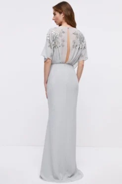 Coast Wrap Top Sequin Kyoto Embellished Bridesmaids Maxi Dress -Coast Sales Store bcc04394 silver20grey xl 4