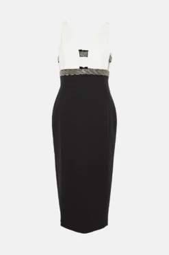 Coast Midi Pencil Dress With Embellished Waist -Coast Sales Store bcc04416 mono xl 3