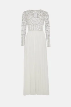 Coast RSN Inspired Long Sleeve Maxi Dress -Coast Sales Store bcc04435 ivory xl 4