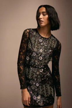 Coast Julie Kuyath Lace Mini Dress With Embellishment -Coast Sales Store bcc04441 black xl 5 scaled