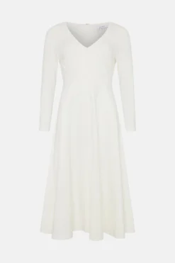 Coast Petite V Neck Full Skirt Midi Dress -Coast Sales Store bcc04474 ivory xl 3