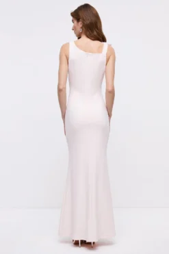 Coast Bow Shoulder Sculpting Crepe Bridesmaids Maxi Dress -Coast Sales Store bcc04475 blush xl 2