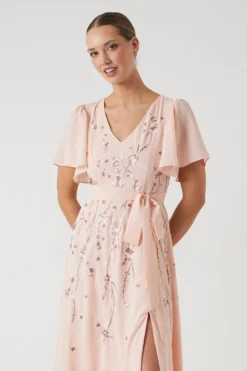 Coast Premium Floral Embroidered Bridesmaids Maxi Dress -Coast Sales Store bcc04493 blush xl 1