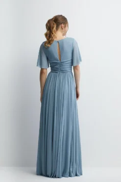 Coast Angel Sleeve Stretch Mesh Full Skirted Bridesmaids Maxi Dress -Coast Sales Store bcc04548 pale20blue xl 2