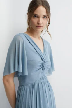 Coast Angel Sleeve Stretch Mesh Full Skirted Bridesmaids Maxi Dress -Coast Sales Store bcc04548 pale20blue xl 4