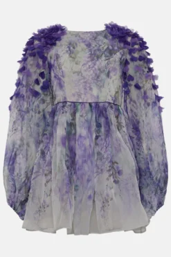 Coast Hand Stitched 3d Floral Organza Mini Dress -Coast Sales Store bcc04572 lilac xl 3