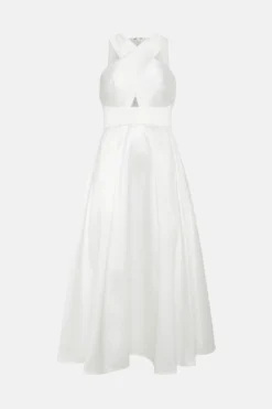 Coast Petite Cross Neck Twill Dress -Coast Sales Store bcc04600 ivory xl 3