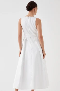 Coast Petite Cross Neck Twill Dress -Coast Sales Store bcc04600 ivory xl 4